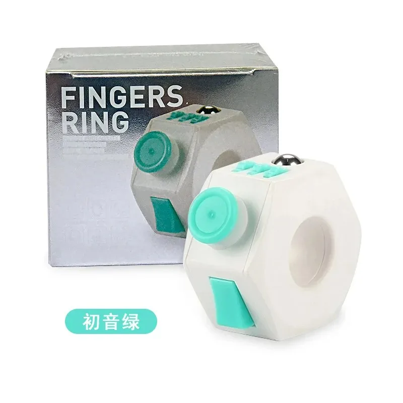 Pião anel de inquietação brinquedos ponta do dedo roda dentada plástico mão girador anel corrente durável diy aliviar giroscópio brinquedo adulto