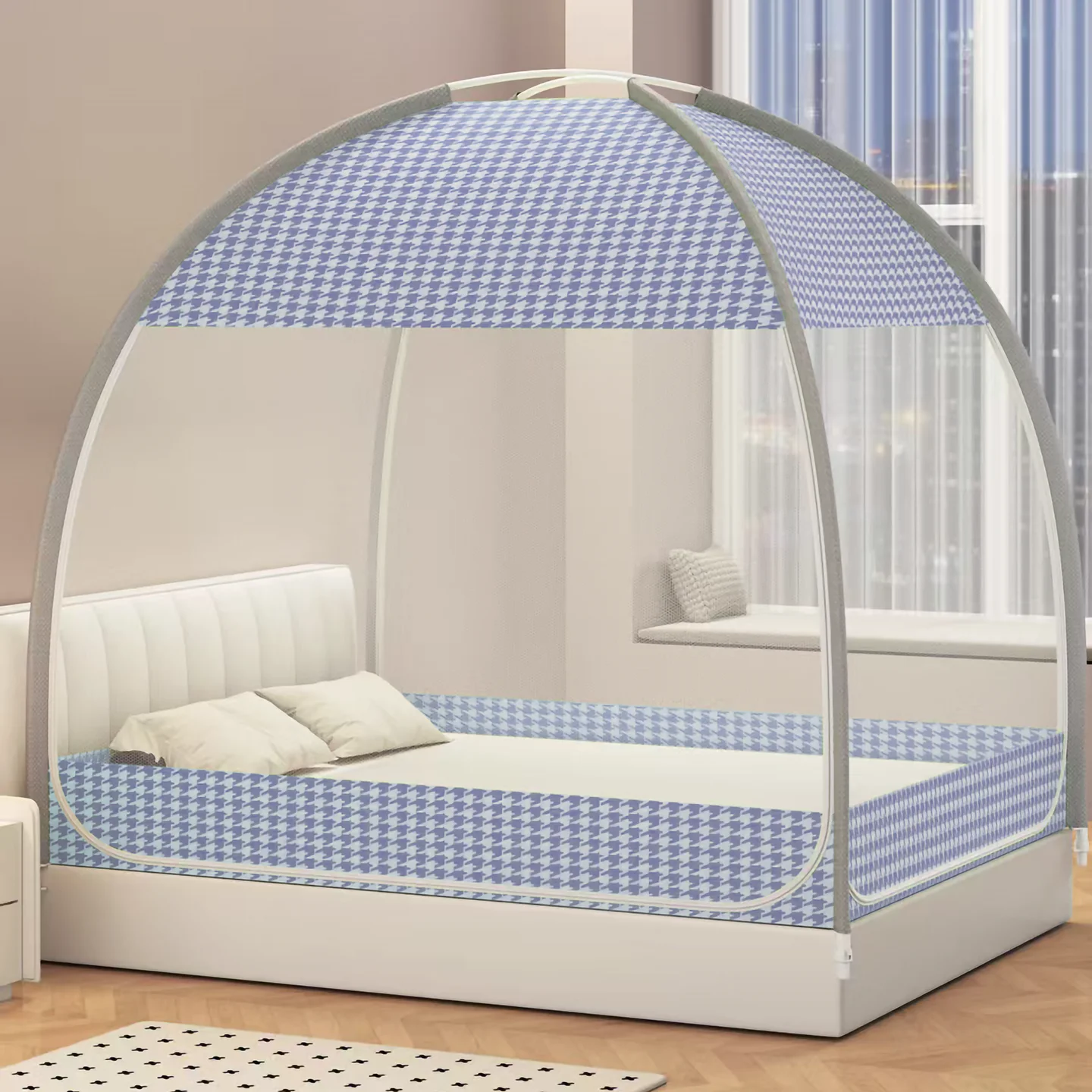 Large Space 2 Door with No Installation of Magic Mosquito Nets Top-Level Sunshade Cloth Mosquito Nets for Bedrooms Dormitories