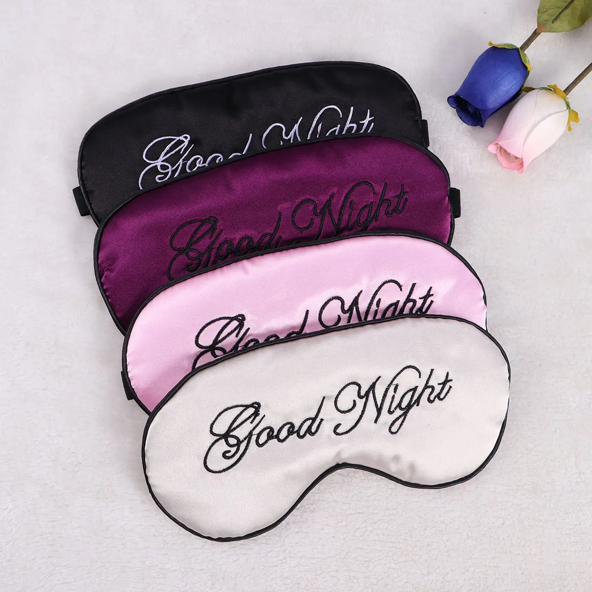 

Silk Sleep Eye Mask Blocking Light Adjustable Strap Fit All Sizes Home Office Travel Plane Spa Salon Eye Patch