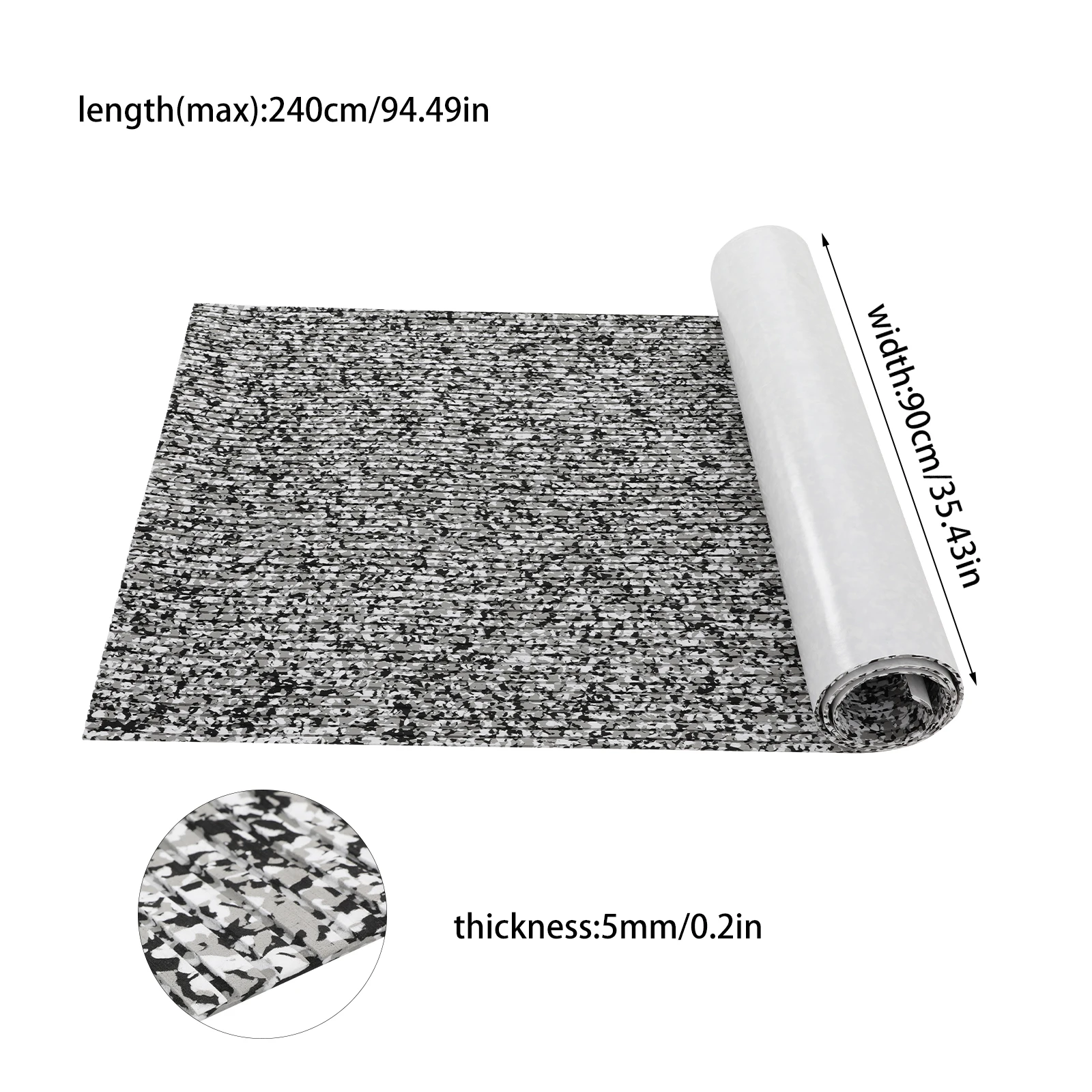 240 x 90 cm selbstklebendes Bootsbodenlaken, rutschfeste Bodenmatte für Yacht, Boot, Kajak, Terrassendielen, Surfbretter, Grün/Gelb/Blau/Grau