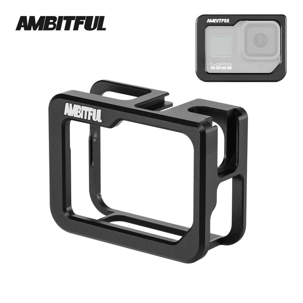 

AMBITFUL Metal Vlog Case Cage for Gopro Hero 8 Extend Cold Shoe Mount for Microphone LED Light photography studio equipment