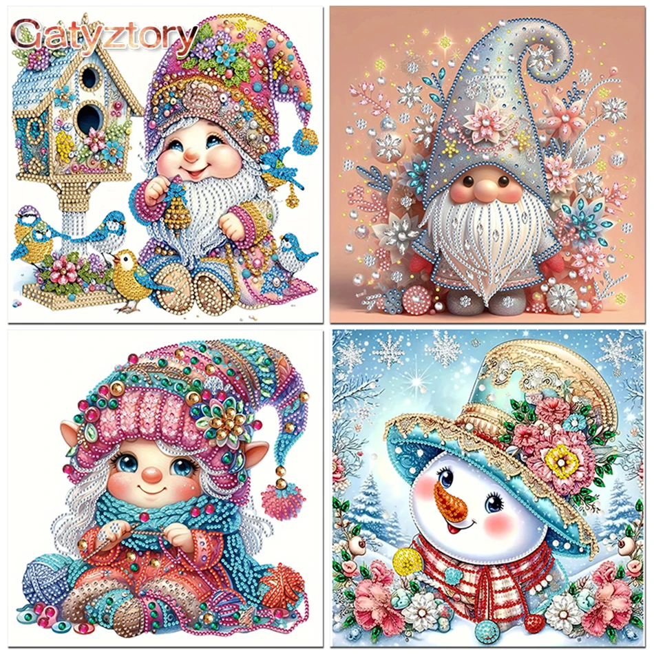 

GATYZTORY Christmas Snowman Diamond Painting Kit Single-Side Table Top Diamond Painting Ornament Kits Bedroom Table Decoration