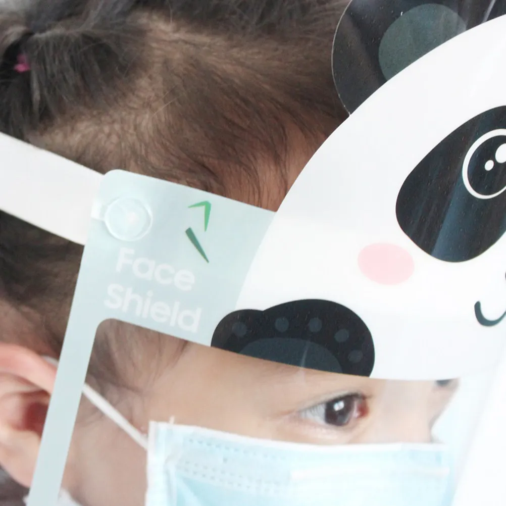 

2Pcs Protective Face Guard Mask Cartoon Style Kids Face Cover Anti-Fog Lightweight Anti-Splash for School Use Protective Mask