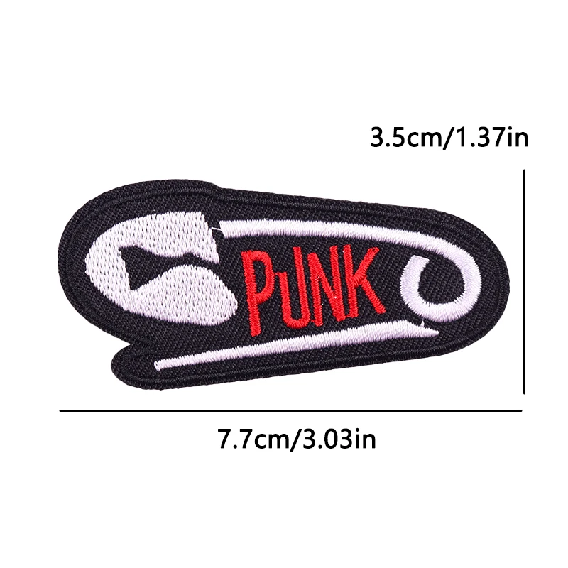 Parche termoadhesivo calavera rockera – Cadena picos para chaqueta - imagen 3