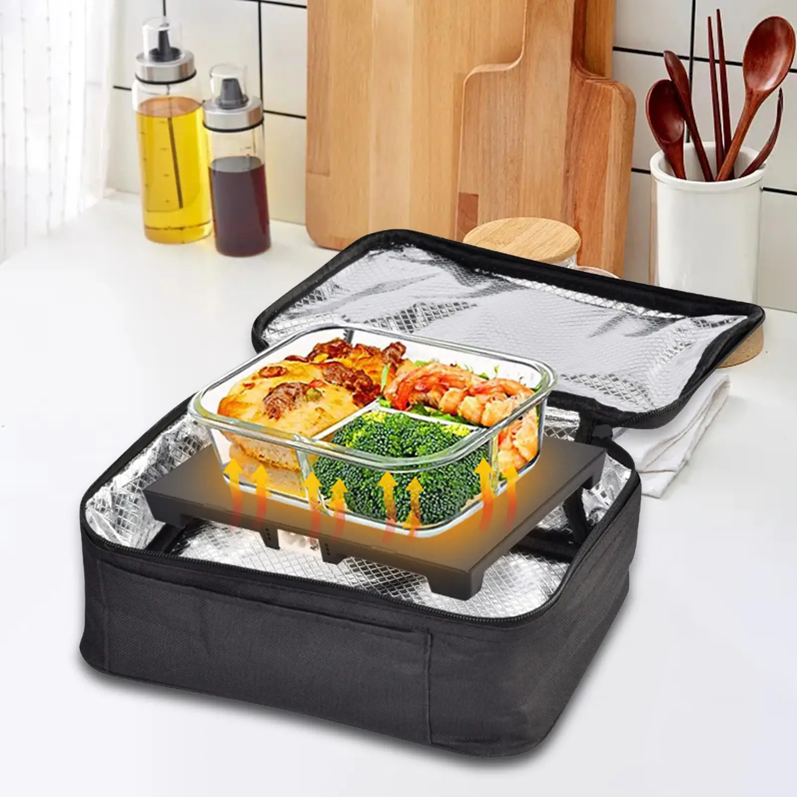 Portable Oven Waterproof for Reheating Heated Lunch Box Warmer 12V Car Food Warmer for Picnic Truck Travel Family Gathering Car