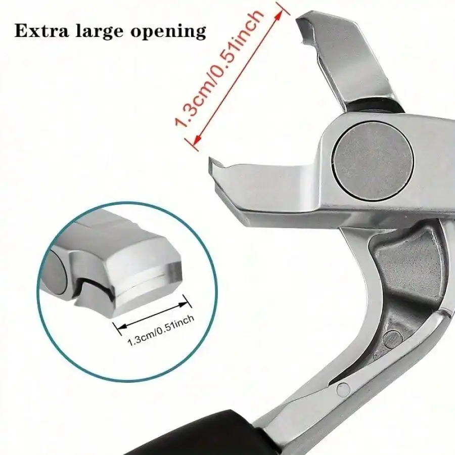 3X Stronger Stainless Steel Toenail Clipper Set - Wide Angle, Large Forearm Opening, Double-Cut, Curly, Splash-Proof Storage, Long Handle - For Thick/Ingrown Nails, Senior Footcare Gift, Home Pedicure Essential Suitable for both men and women 3
