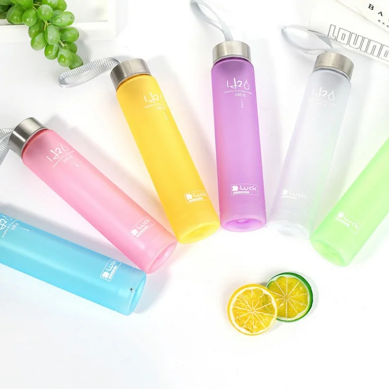 280ML Water Bottle Plastic Water Cup with Lid Portable Bottle Fruit Juice Leak-proof Outdoor Sport Travel Camping Bottle