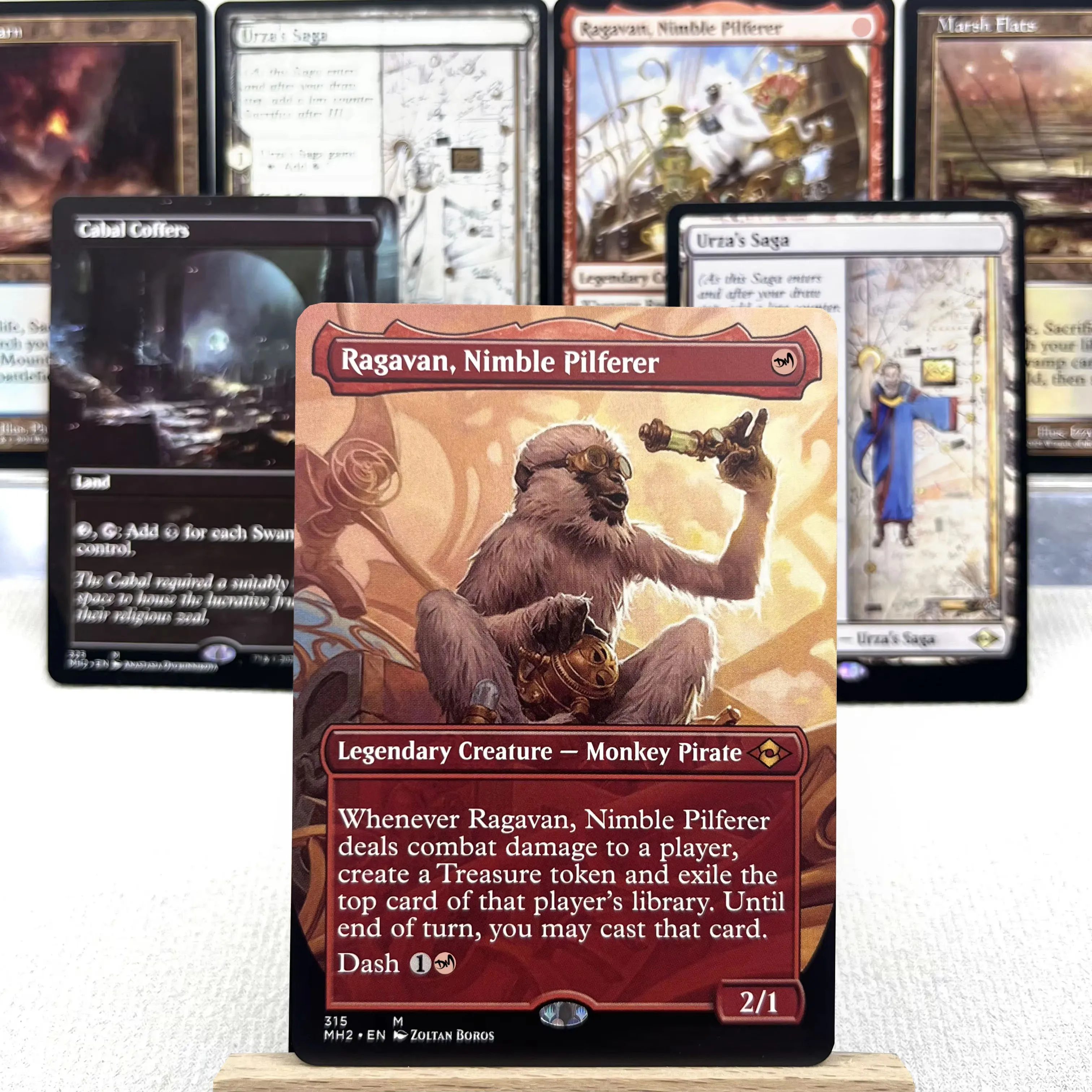 

MH2 HOLO7-Ⅰ03 Tcg cards Magical Urza's Saga The Ragavan, Nimble Pilferer Arid Mesa fetch lands the Cabal Coffers Misty Gather