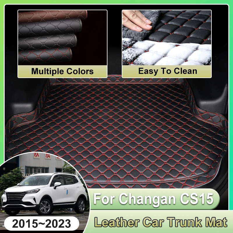 For Changan CS15 Plus 2023 2015~2023 Trunk Mat Car Boot Liner Leather Protect Storage Pads Carpet Cushion Anti-dirty Accessories