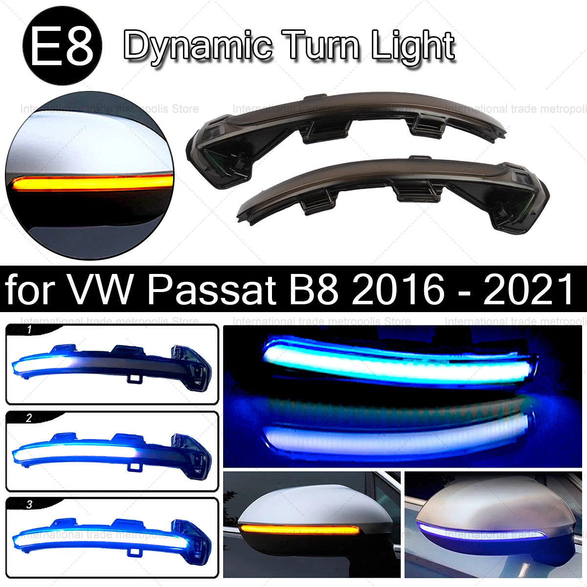 Dynamic Flasher LED Turn Signal for VW Passat B8 Option Arteon Lamp Mirror Indicator Serial 2016 2017 2018 2019 2020 2021