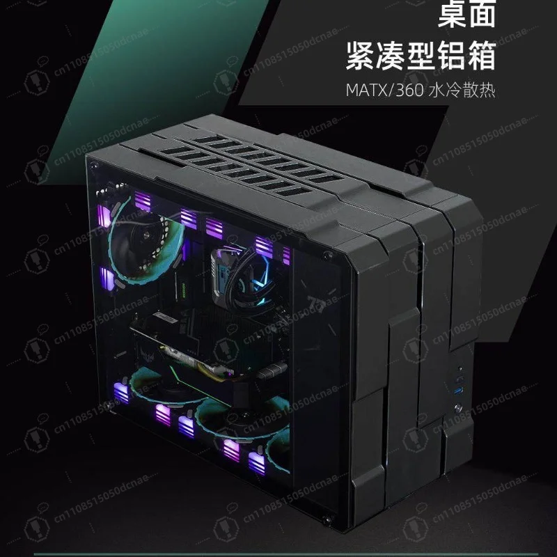 Compact MATX Mini Aluminum PC Case Support 329mm GPU Gaming Computer Case
