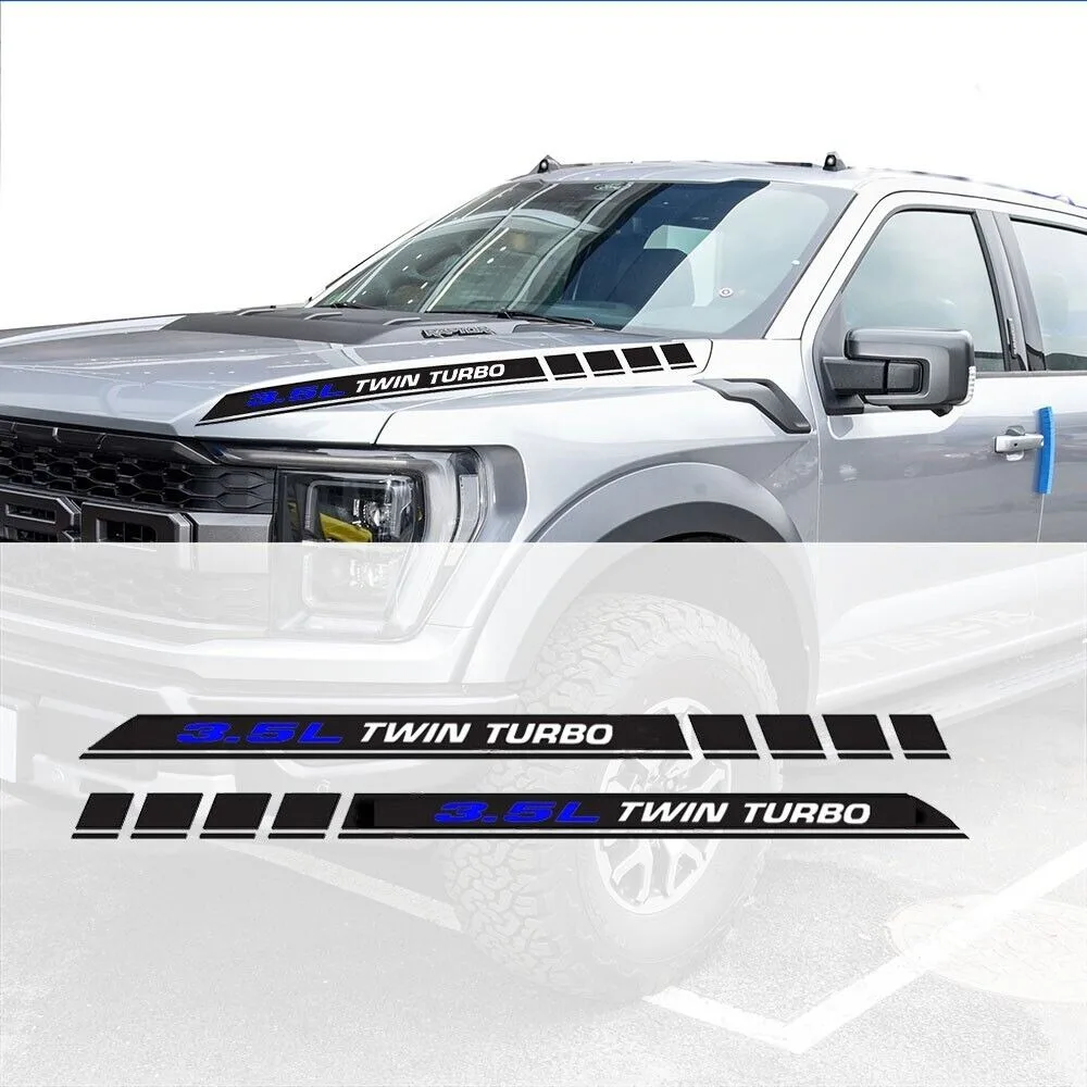 3.5L Twin Turbo Hood Decals Emblem for Ford F150 Ecoboost V6 Pickup Truck Car Stickers 2PCS