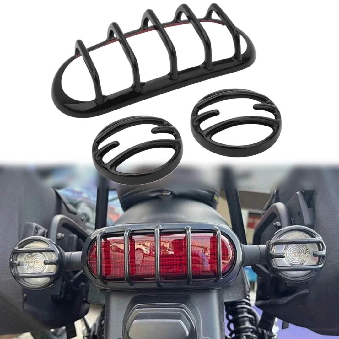 

Motorcycle Lamp Grill Cover Rear Front Turn Light Signal Tail Indicator Lens Guard For Honda Rebel CMX 300 500 1100 2017-2021
