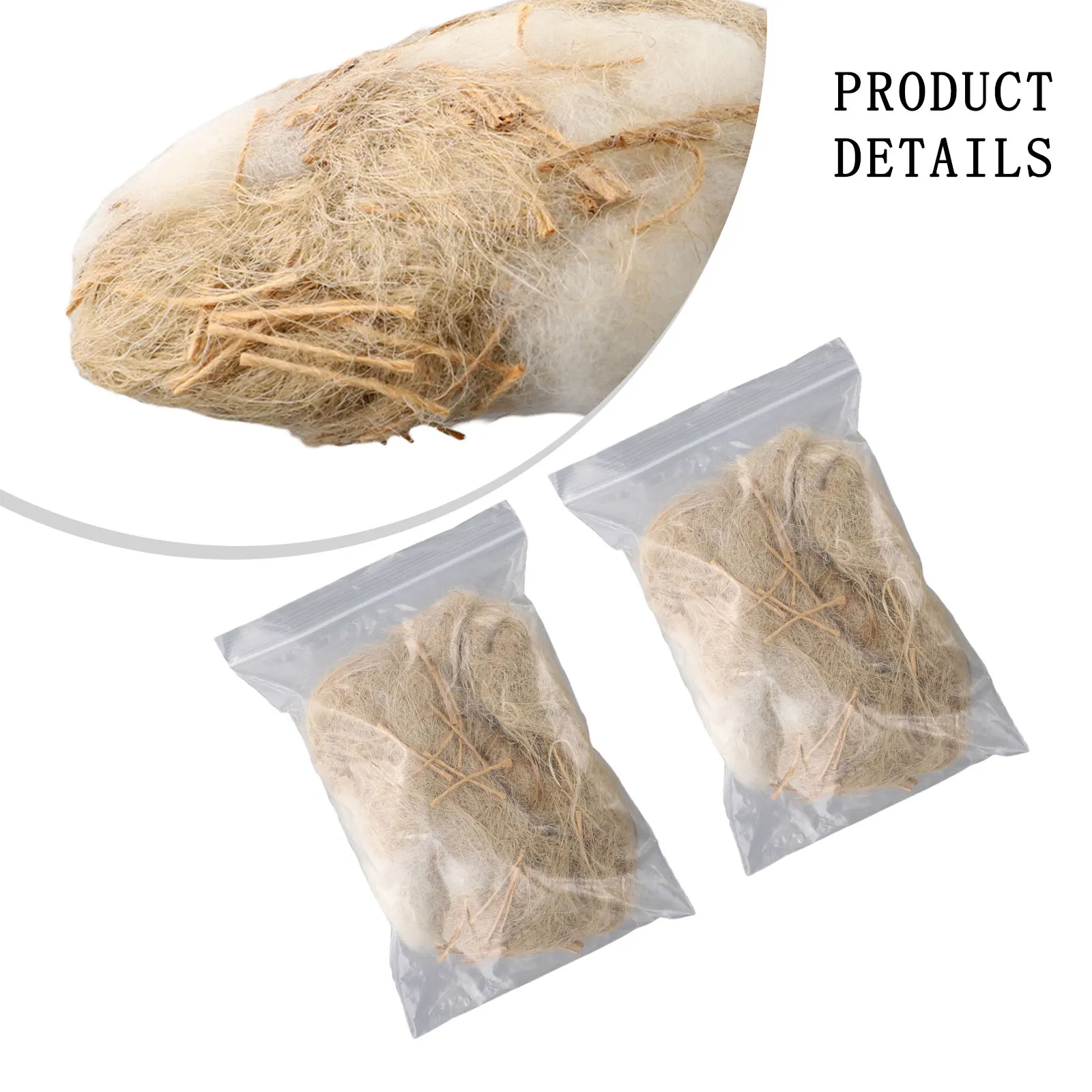 Mixed Bird Nesting Material for Small Birds Jute Silk Straw Cotton Agave Sisalana Perfect for Warm and Clean Nests