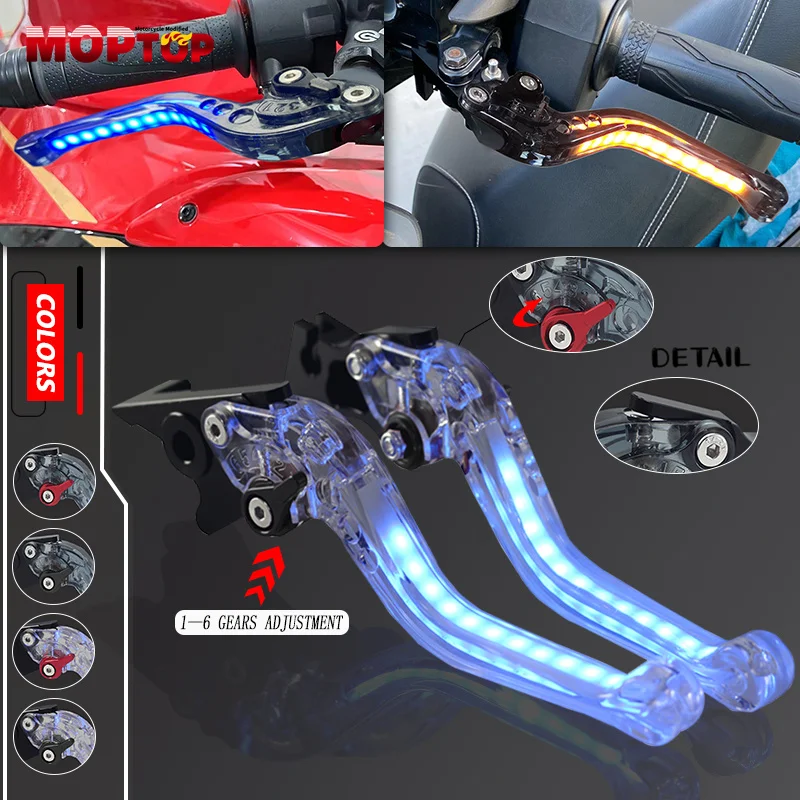 

For DUCATI SUPERSPORT /S Supersport 939 2018-2020 Motorcycle CNC Always-on Turn Signal Light short Brake Clutch Levers Handles