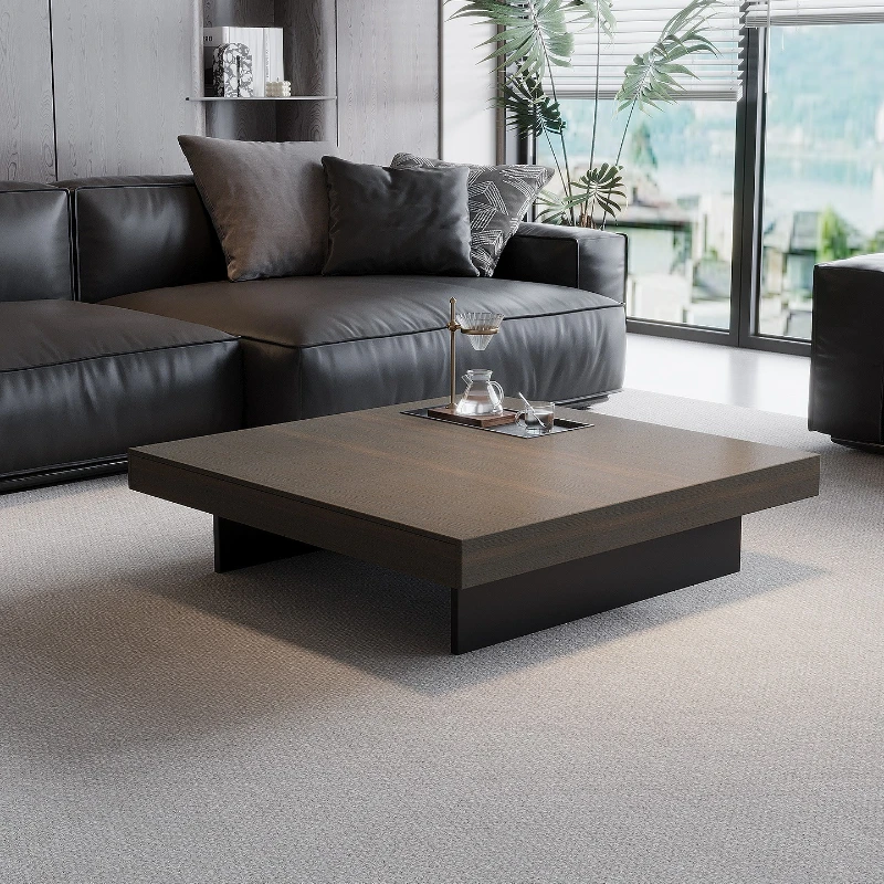 

light luxury coffee table combination square minimalist modern high-end living room black home
