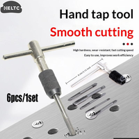 6pcs/set 3-6mm T-shaped Tap Wrench 5Pcs Hand Tap M3-M8 Tapping Screwdriver Wrench Thread Tapping Hand Tool Set