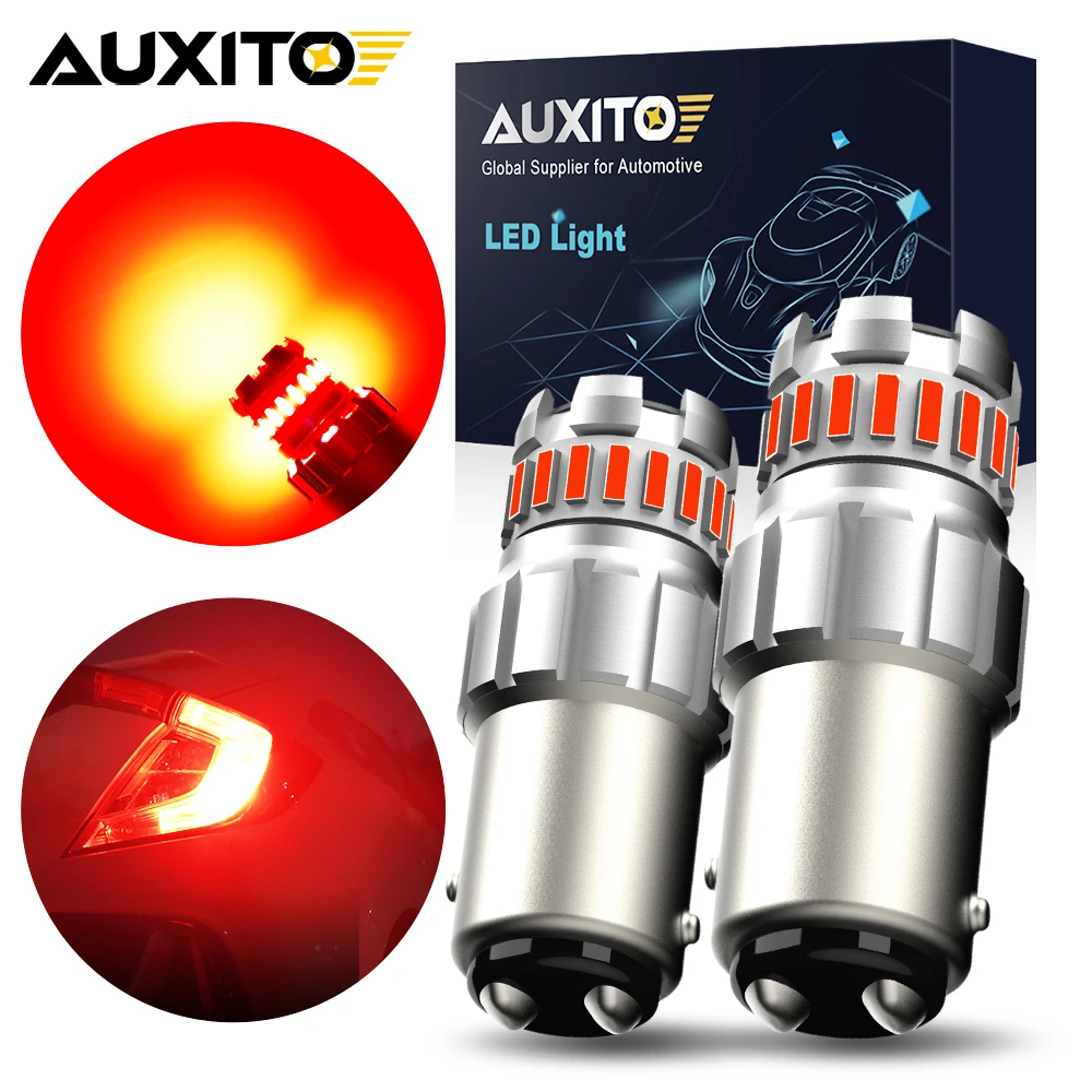 AUXITO 2Pcs 1157 LED Bulb P21/5W BAY15D LED Red Amber Yellow White Super Bright Car Brake Signal Lamp Tail Reversing Lights DRL