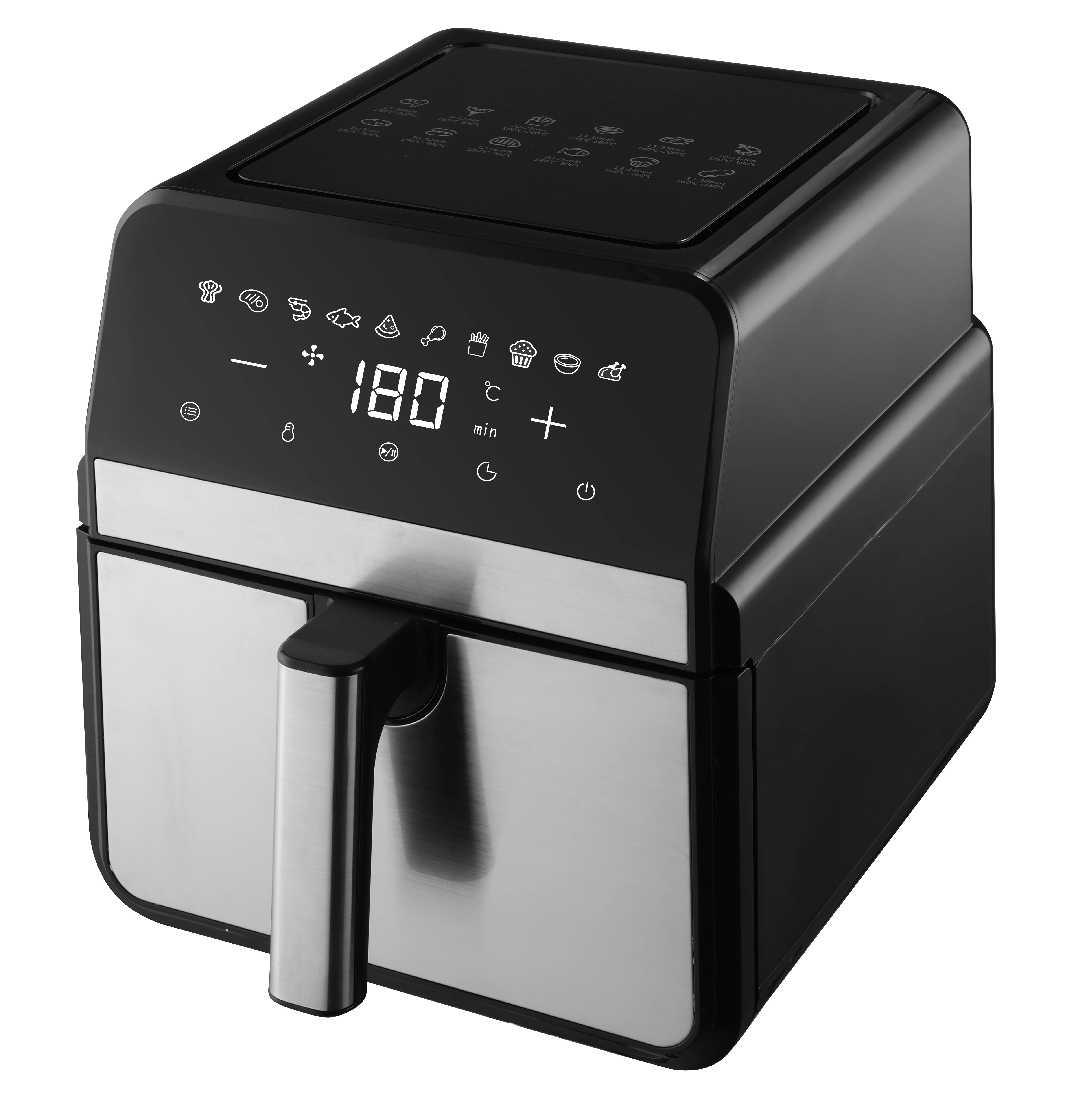 

2026 New Model Multi-functional High Performance Electric air Fryer 360 Fast air Heat Circulation Digital air Fryer with 2 Heati