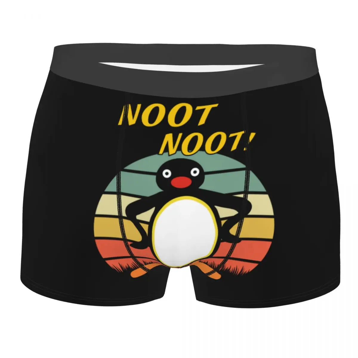 Custom Cartoon Pingu Noot Noot Underwear Men Stretch Ulzzang Boxer Briefs Shorts Panties Soft Underpants For Homme