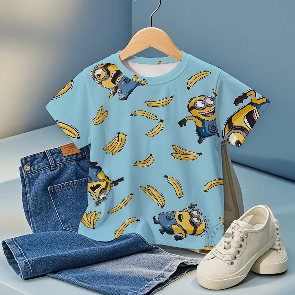 

Minions Manga T-Shirt Summer Fashion For Children Boys Girls Trendy 3D Print Casual Comfortable Top Wear Age 3-16