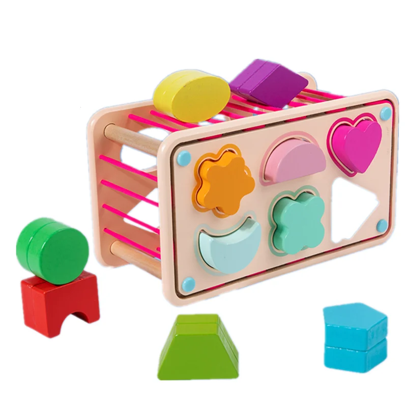 Montessori Toys for 1 Year Old,Baby Sorter Toy Colorful Cube and 12 Pcs Multi Sensory Shape,Developmental Learning Toys