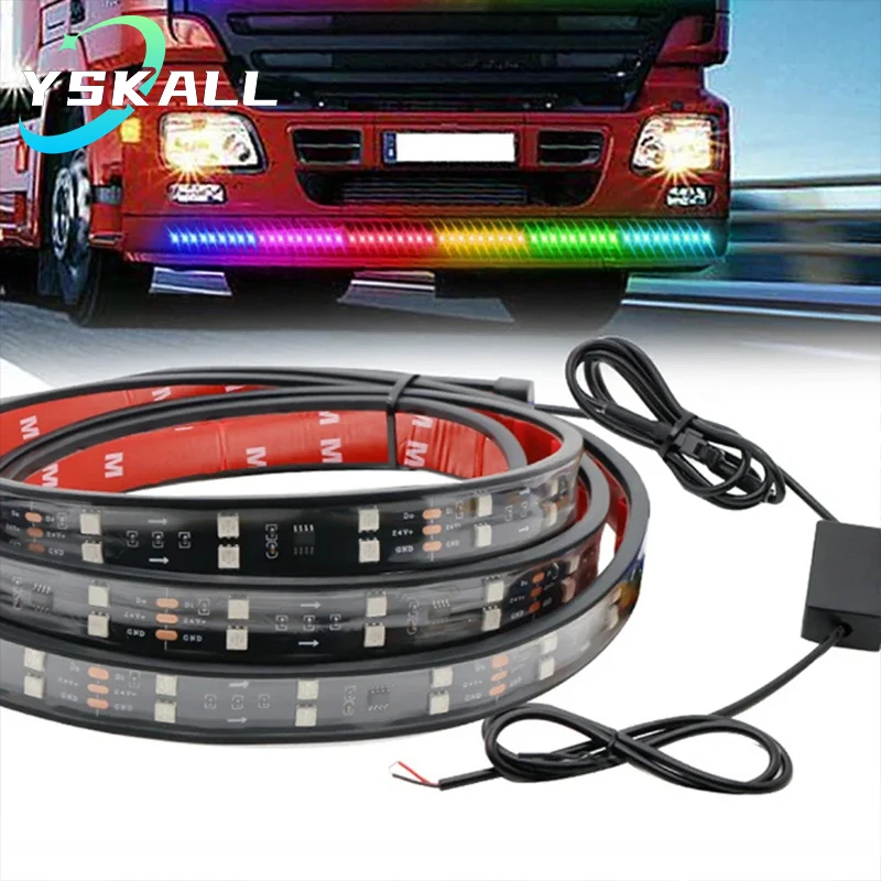 Truck Side Marker Indicator Warning Colorful Ambient Light Combining Two Lines into One Line LED strip Super Bright Warning Lamp