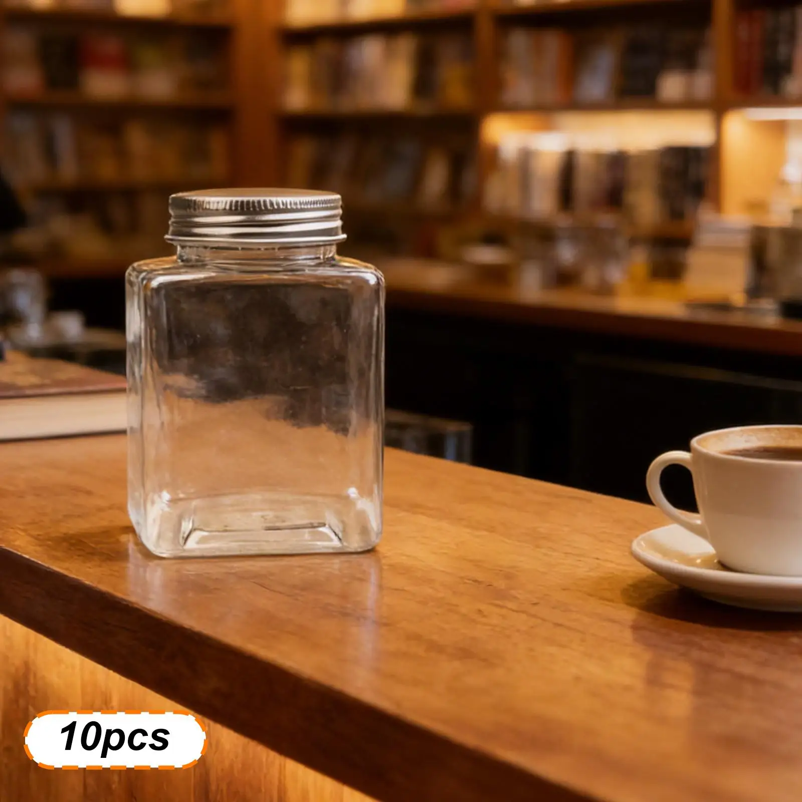 

10Pcs Juice Bottles with Caps Drink Container 500ml Candy Jar Beverage Container for Juicing Bar Milk Tea Shop Camping Travel