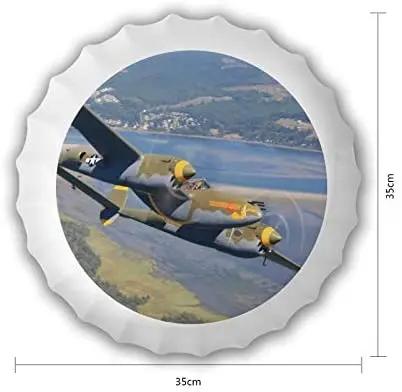 Michelle Crosso Bottle Caps Metal Tin Signs Cafe Beer Bar Decoration Plat P-38 Lightning Fighter Vintage Retro Style Beer Cap