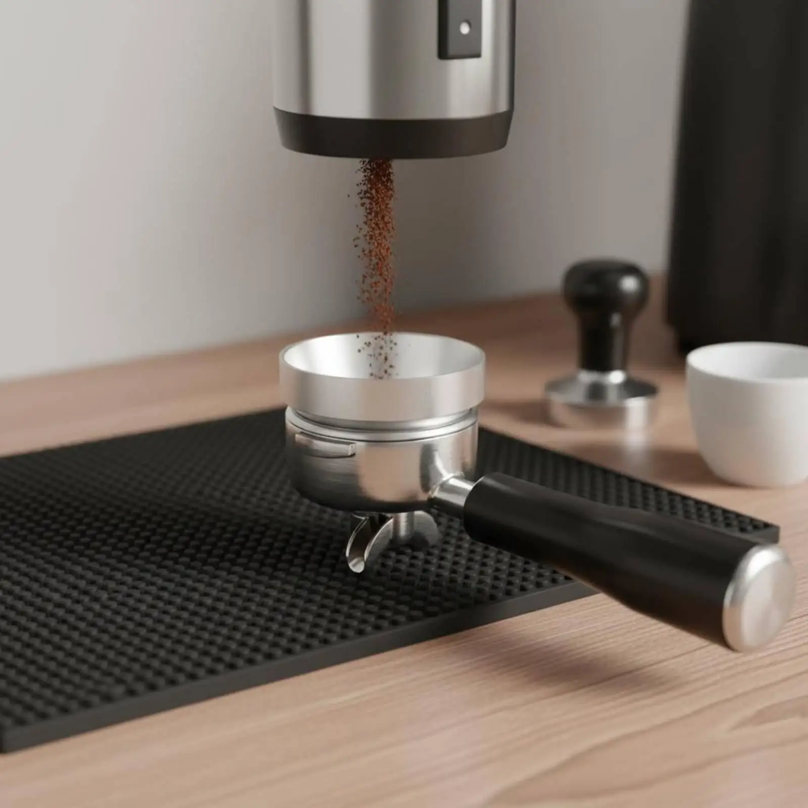 Aluminum Alloy Coffee Grounds Holder Spill Resistant Measuring Funnel Espresso Accessory for Portafilter Use
