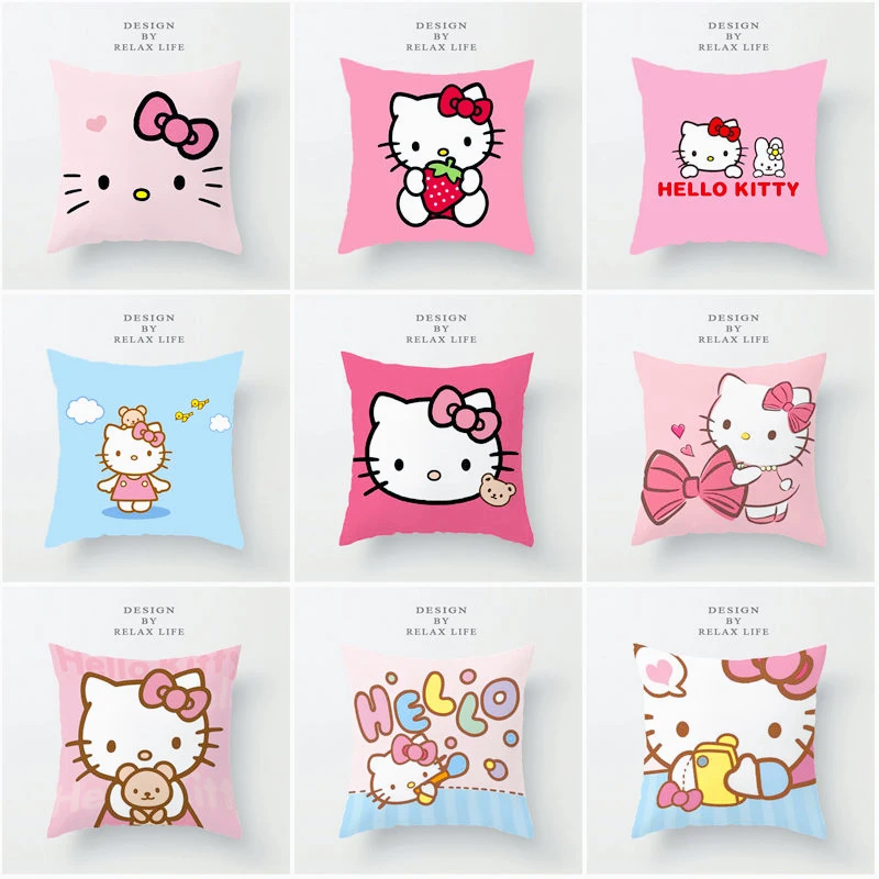 

New Kawaii Sanrio Hello Kitty Image Collection Cute Cartoon Sofa Pillow Cushion Headboard Back Cushion Girl Gift