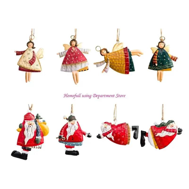 

Iron Christmas Hanging Pendant Decoration Santa Angel Figure Party Supplies