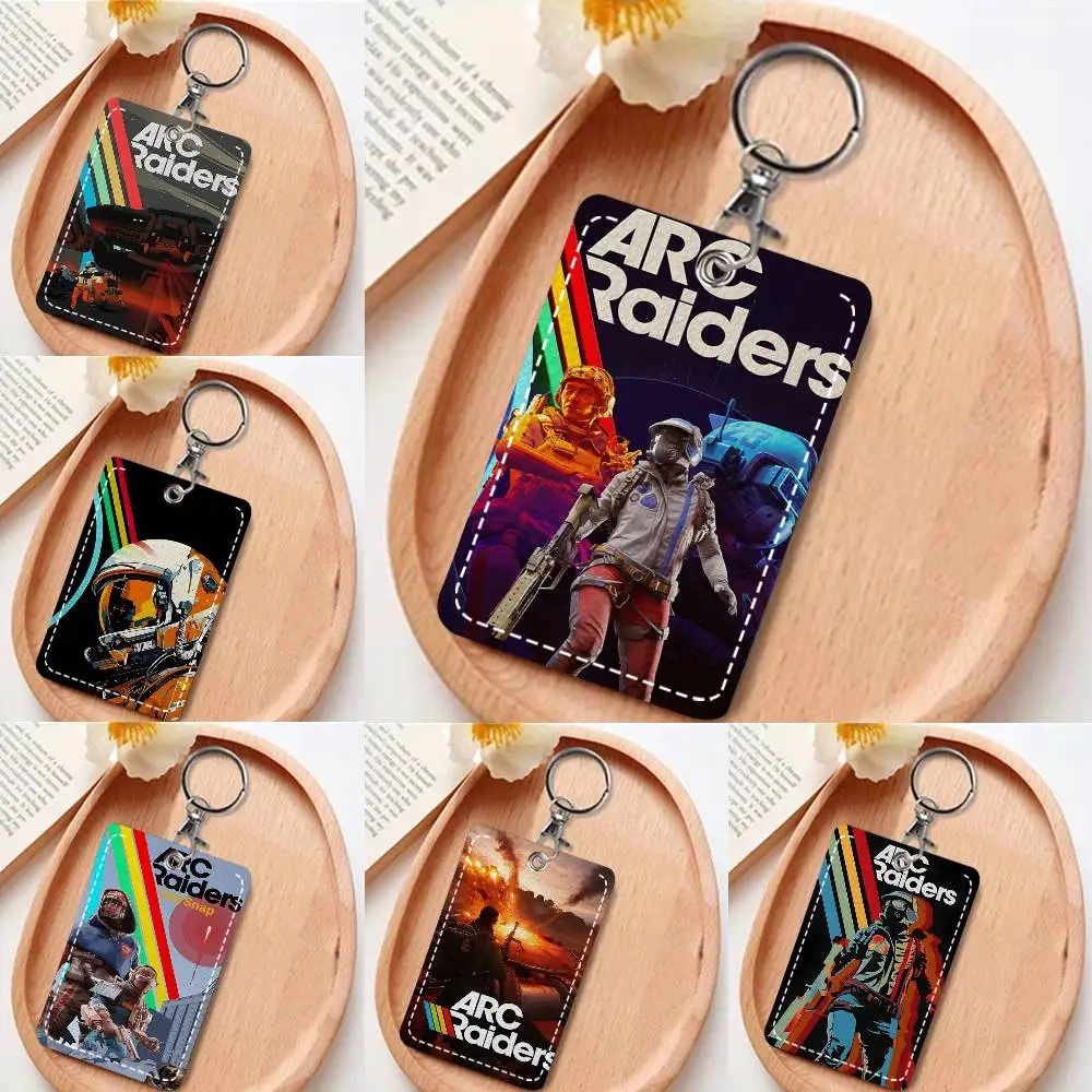 

1pc Game A-arc Raiders Card Case Keychain Access Card Bag Key Tag Ring Leather Card Holder Key Ring Access