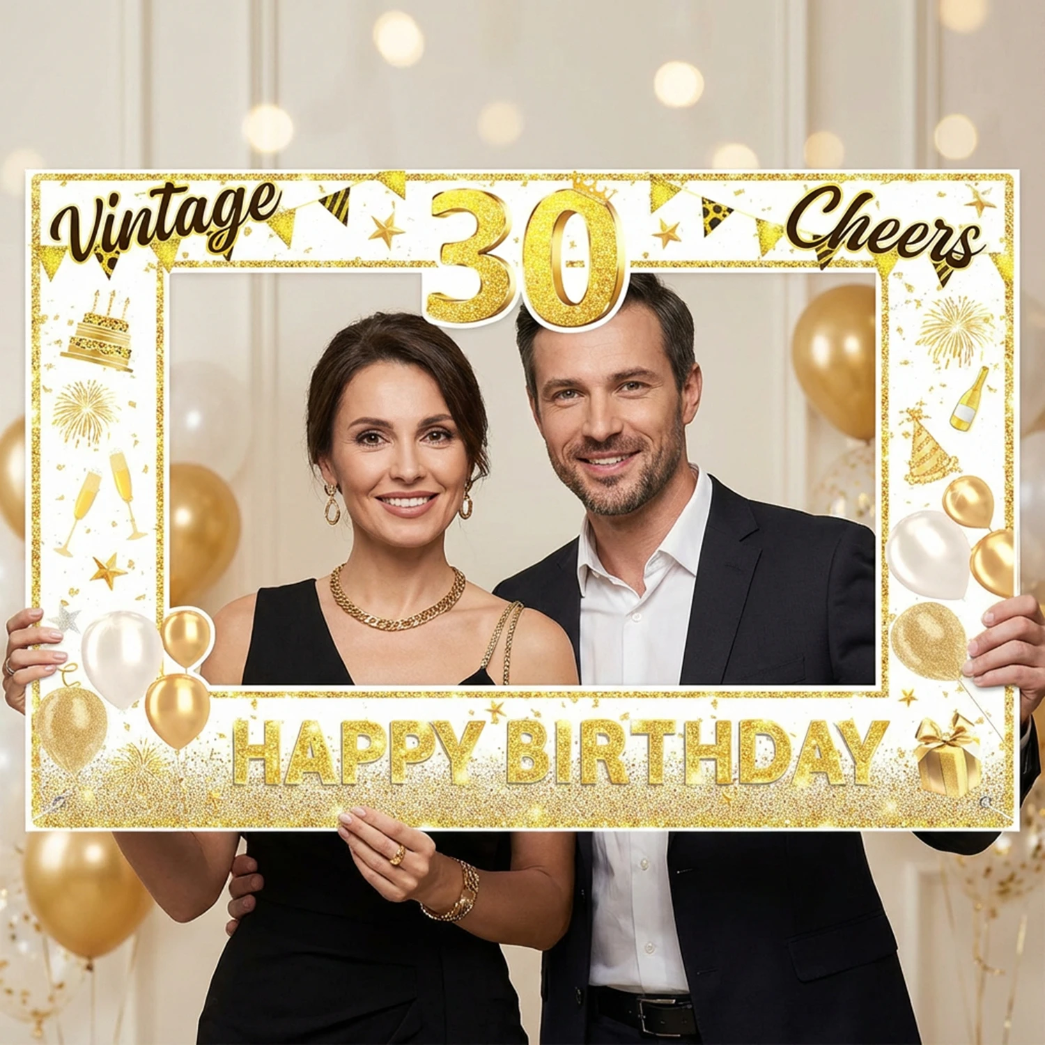 Goldene Jubiläumsfeier Foto-Requisiten Hintergrund 30./40./50./60./70. Geburtstag Hochzeitstag Geschenk Dekoration