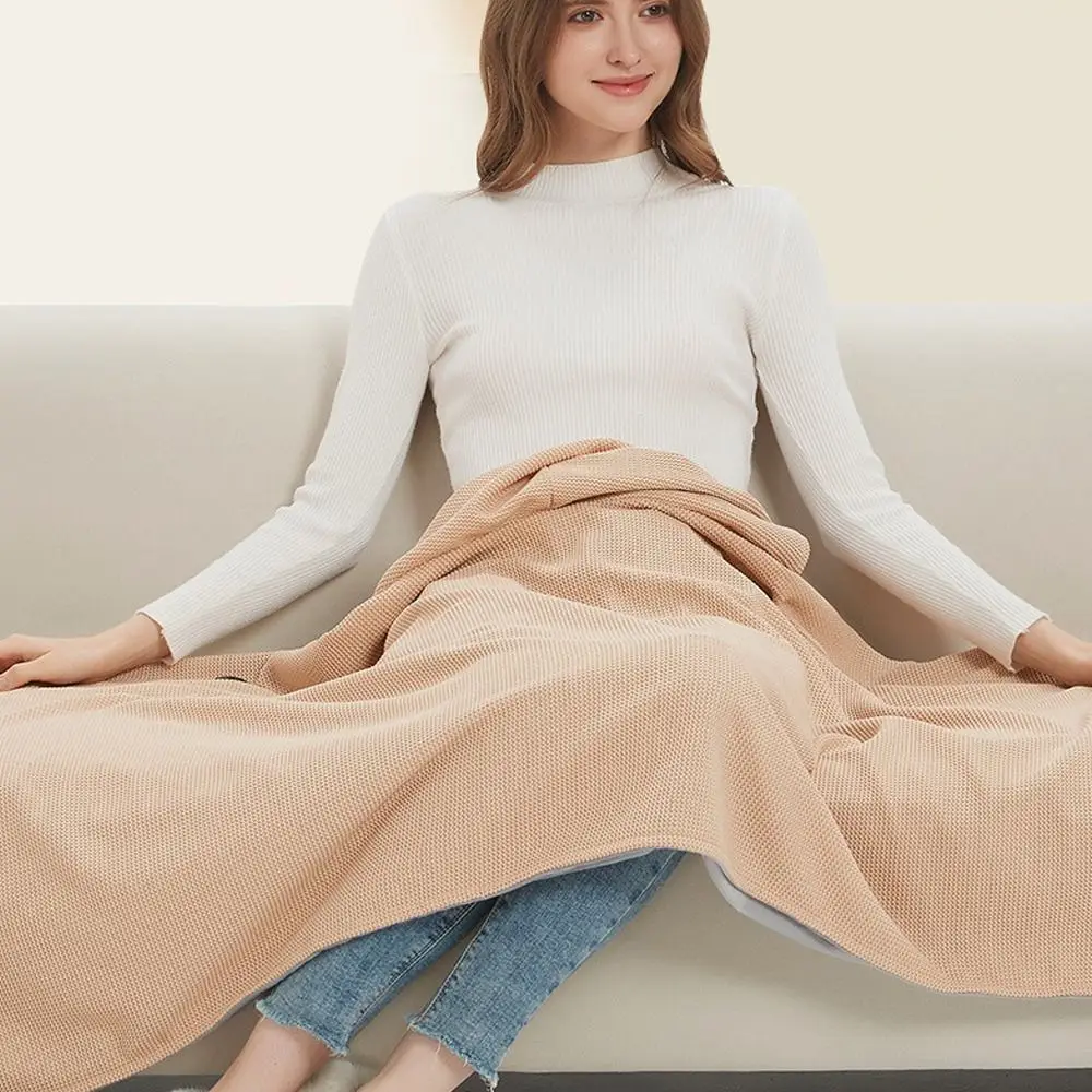 أزياء يمكن ارتداؤها USB بطانية تسخين كهربائي قابل للغسل المحمولة شال دافئ 3 مستويات التدفئة مع قبعة غطاء الساق الشتاء