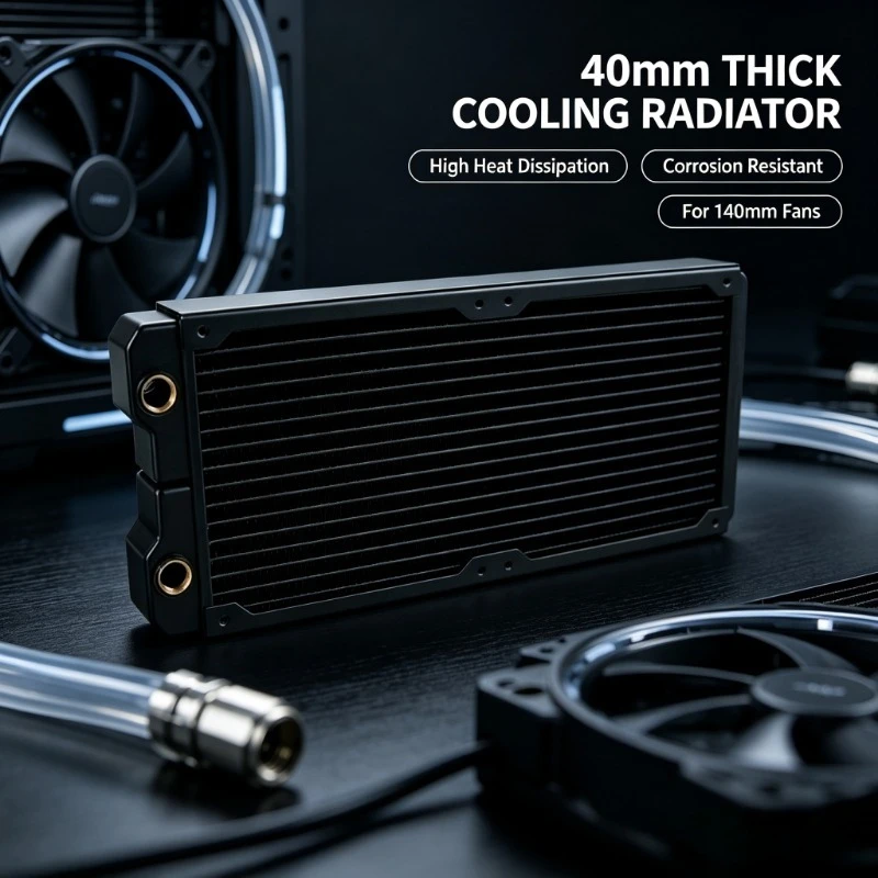 280mm 40MM Thick Copper Radiator - High-Efficiency Cooling Heat Exchanger for DIY Custom Loop PC Water Cooling