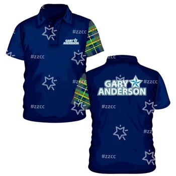 2025 Gary Anderson Replica Jersey Dart Zipper Polo Shirt Sports Dry Quickly Men's T-Shirt Children's Clothing Tee Woman