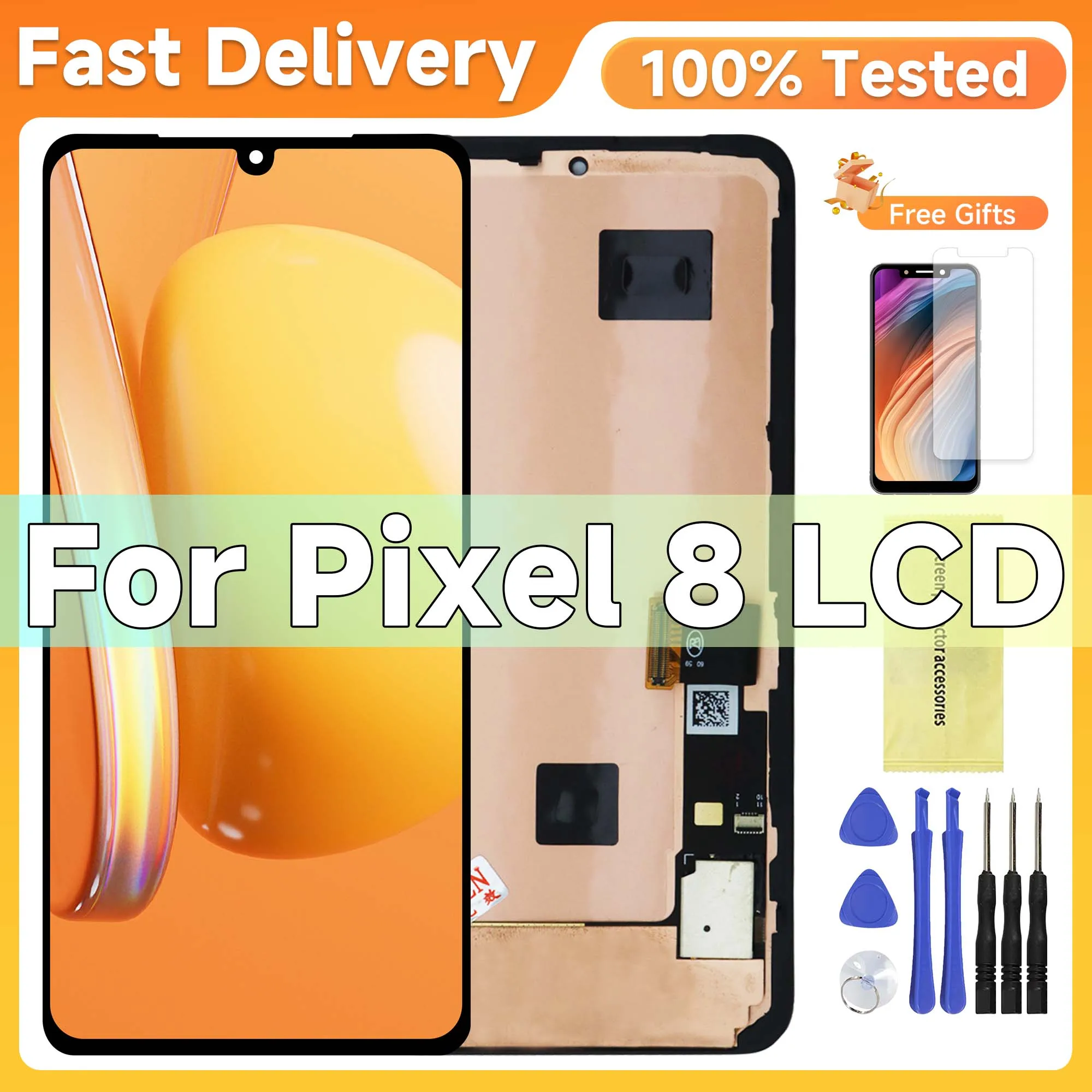 Tela amoled para pixel8 display com moldura para google pixel 8 display lcd tela de toque gkws6 g9bqd GA04851-US gzppfo gpj41