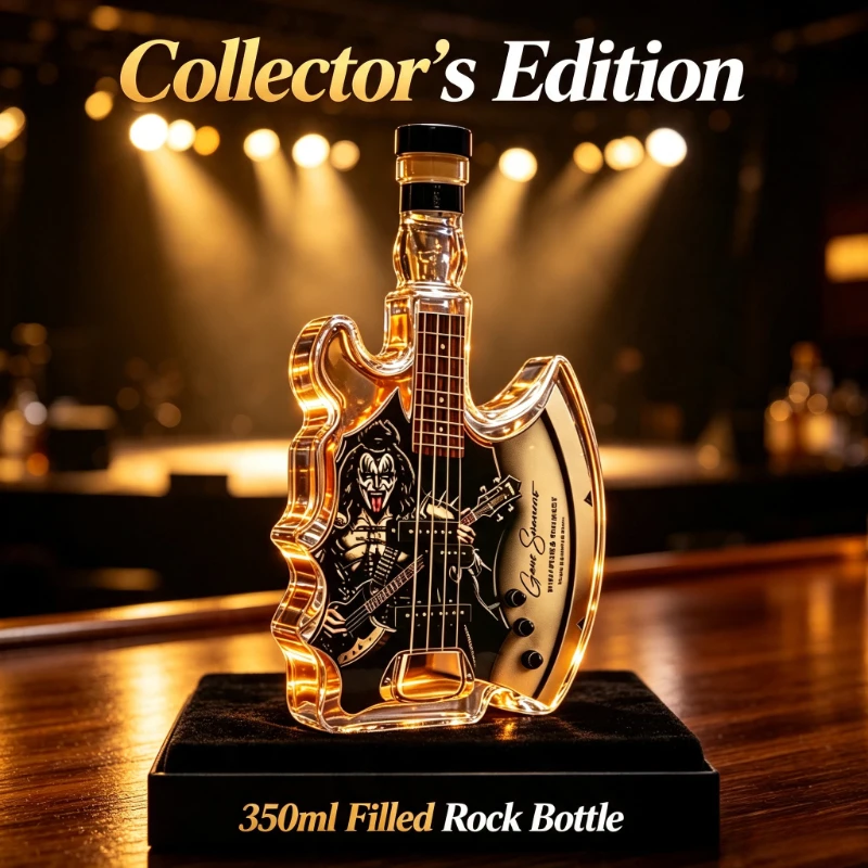 Novelty Axe Guitar Form Glass Whiskey Decanter Spirits Container Home Bar Display Gift For Gentlemen Music Enthusiasts