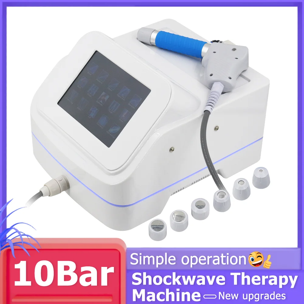 Professional Pneumatic Shockwave Therapy Machine For Pain Relief ED Treatment Shock Wave 6 Heads Body Massager 10Bar