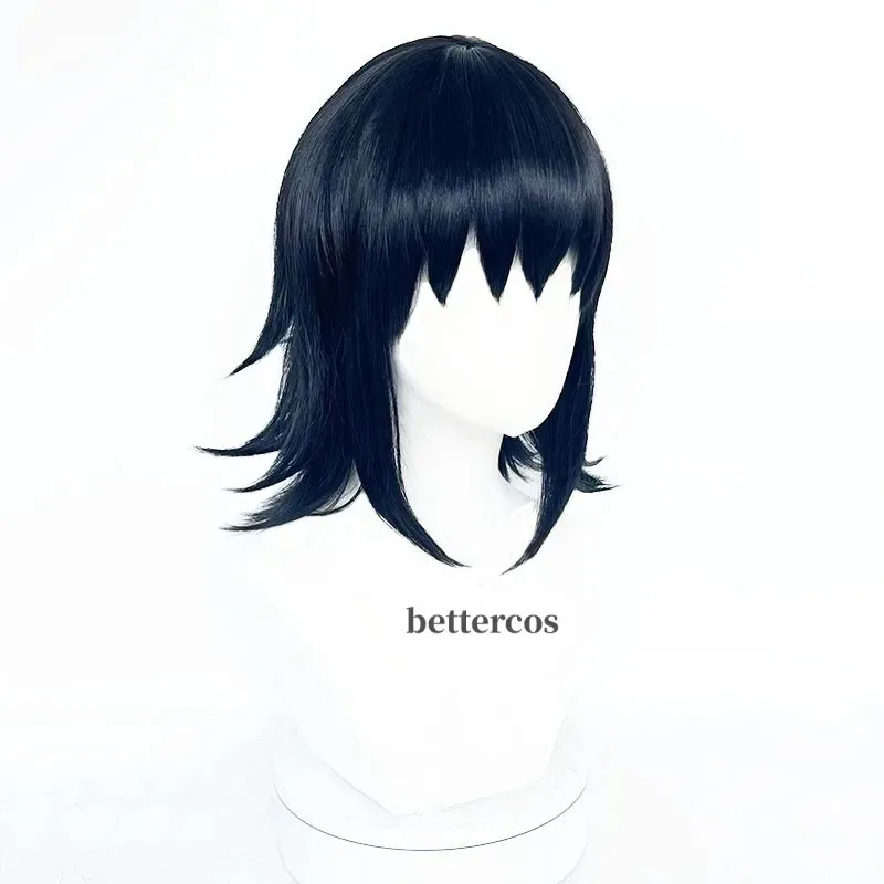 Pelucas de cosplay de anime Makomo pelucas de juego de rol Halloween Cosplay Tanjirou Zenitsu peluca negra