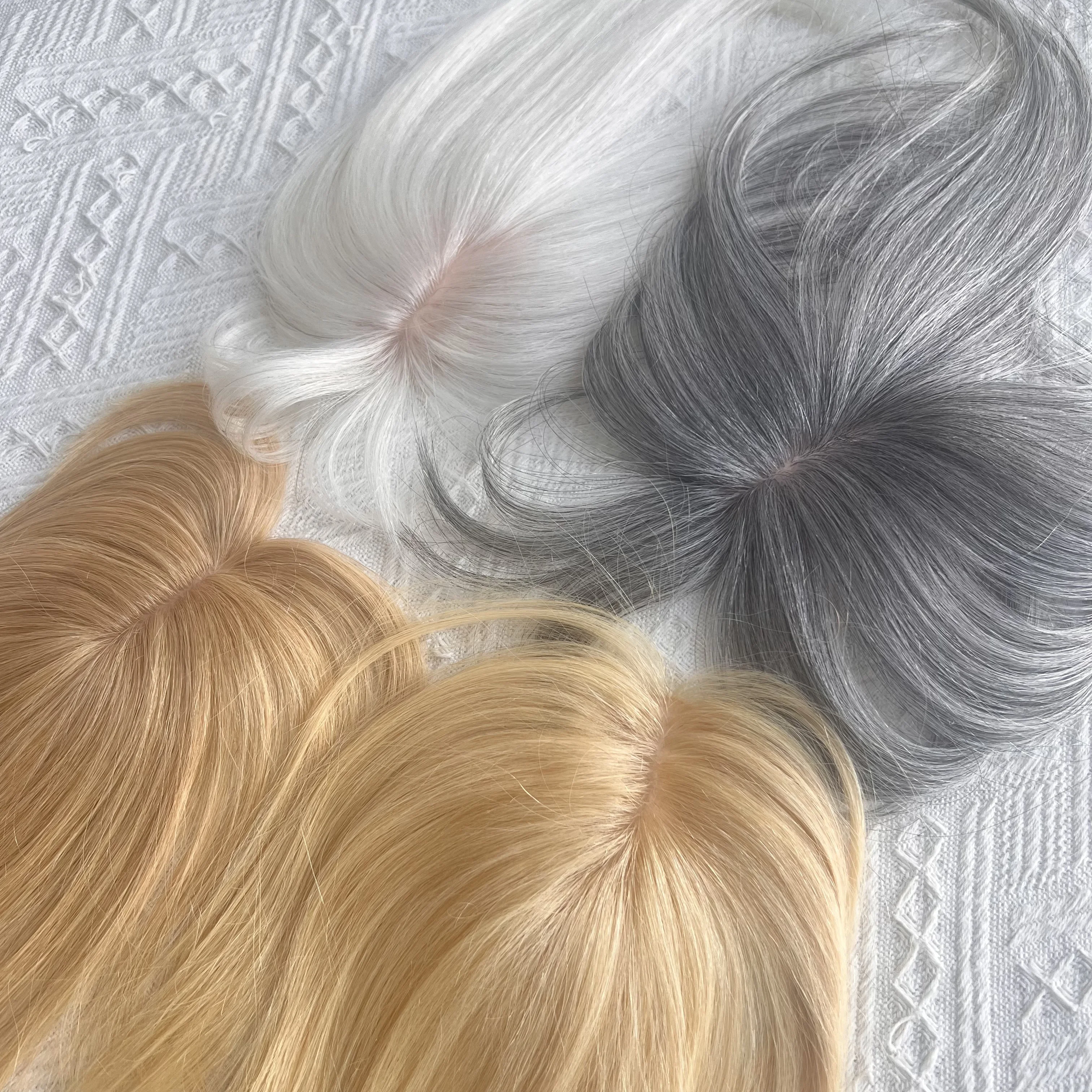 women toupee human hair small size 5X9cm woman toupee hair systems woman toupee made of natural hair blond color black color