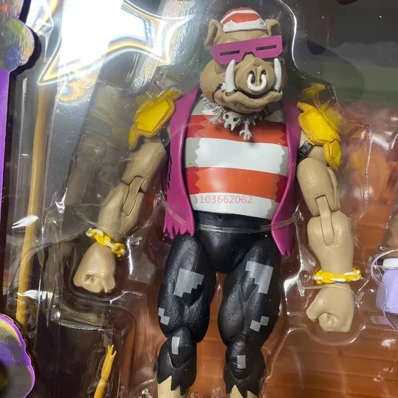 Original In Stock NECA Teenage Mutant Turtles in Time Pirate Rocksteady & Bebop Monsters Bride Action Figure Model Toys Gifts