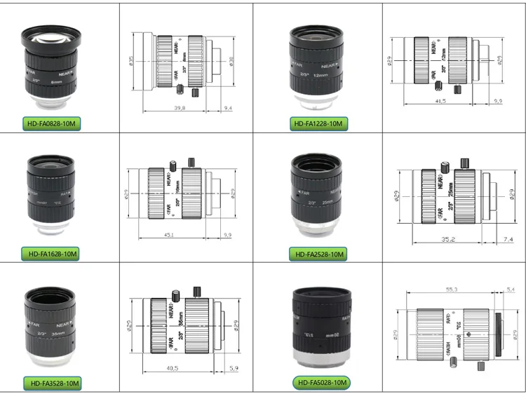 HD 10MP 6-15mm 2/3 "IR C Mount Varifocale Handmatige Machine Vision Lens Camera Industriële Camera Lens