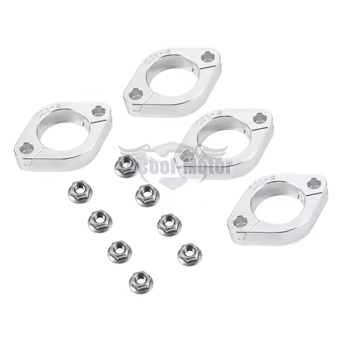 Gold Silver Exhaust Muffler Flange Split Clamps For Kawasaki Ninja 750R 1987-1990 1988 1989 Ninja ZX-9R ZX9R 1994-1997 1995 1996