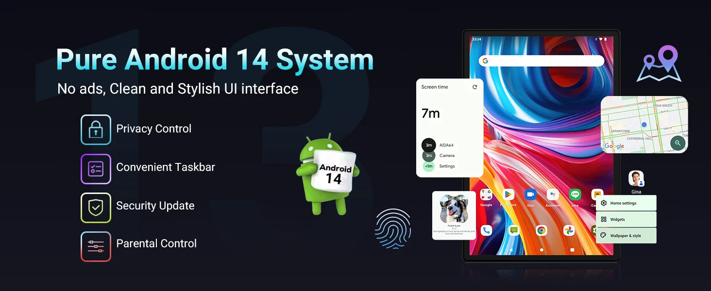 Google Play Support 14 Inch Tablet Pc Android 14 Tablet 16+512GB Phone Call BT 5G WiFi Pad Hebrew/Russian Global Language