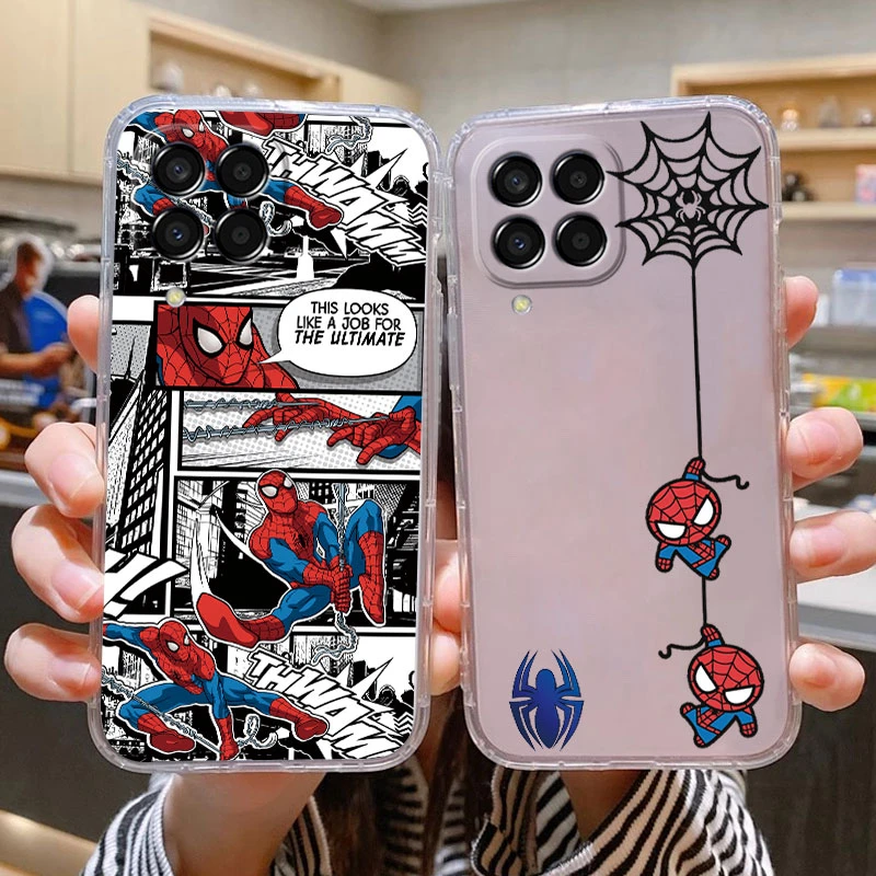 For Samsung Galaxy M33 M53 5G Clear Soft TPU Phone Case Cartoon Marvel Spiderman Fundas For Samsung M 33 GalaxyM53 Capa Shell