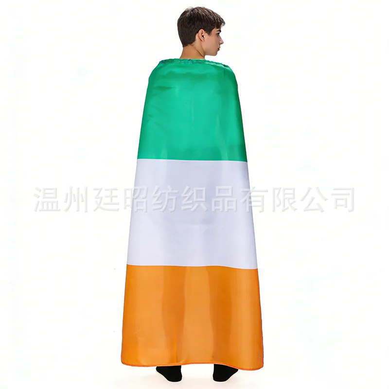 （TIKI FLAG）90x150cm Ireland shawl flag Polyester Ireland Shoulder FLAG Super Poly football 3x5 Feet EIRE Flags