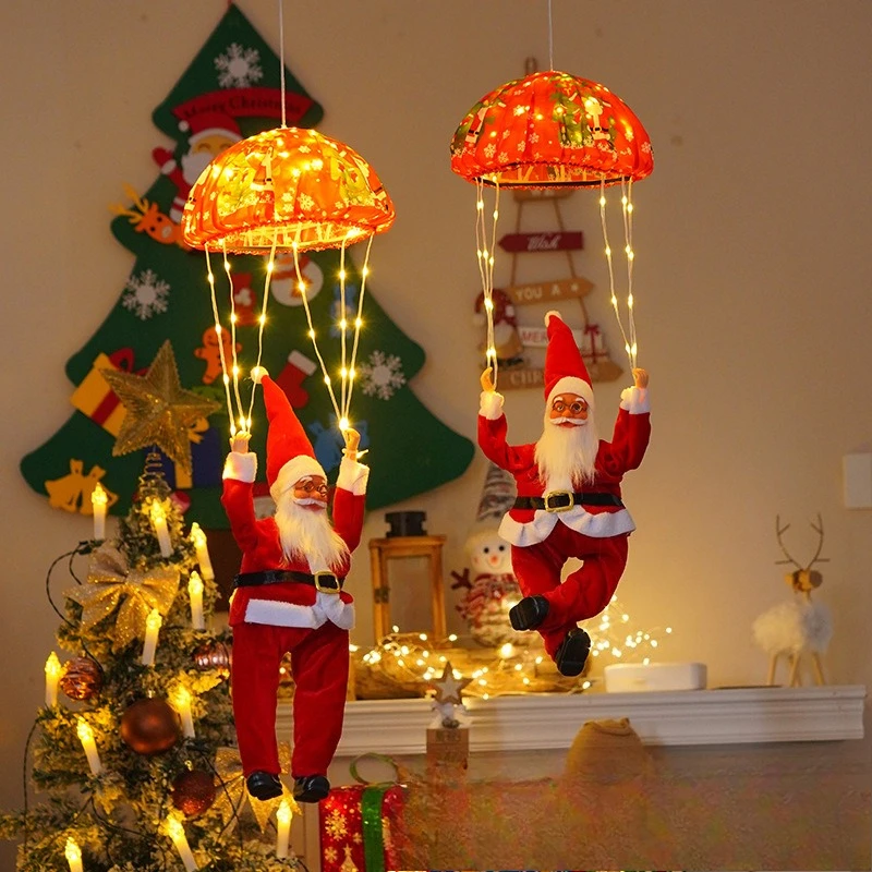 Waterproof Solar Powered Parachute , Outdoor Christmas Decoration with Festive Atmosphere for Garden Party