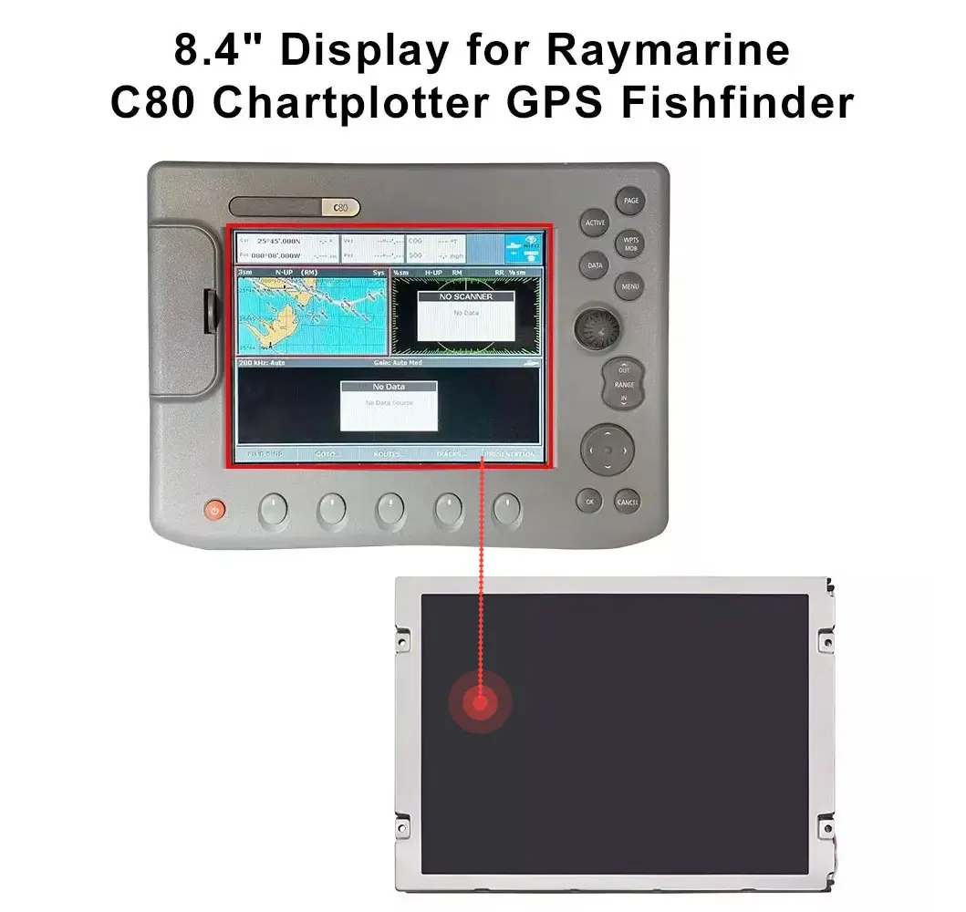 Display LCD de 8.4" para Reparo de GPS Chartplotter Raymarine C80